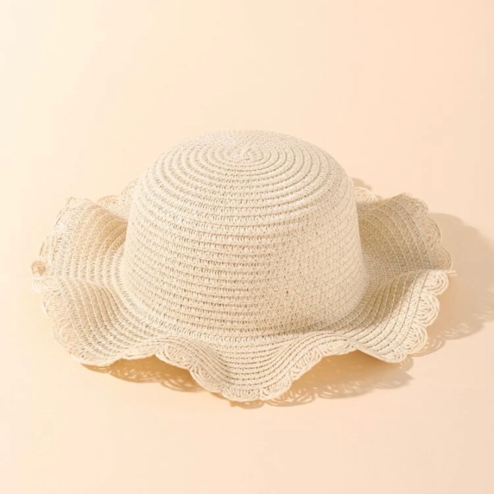 Kids Cream Crochet Sun Hat